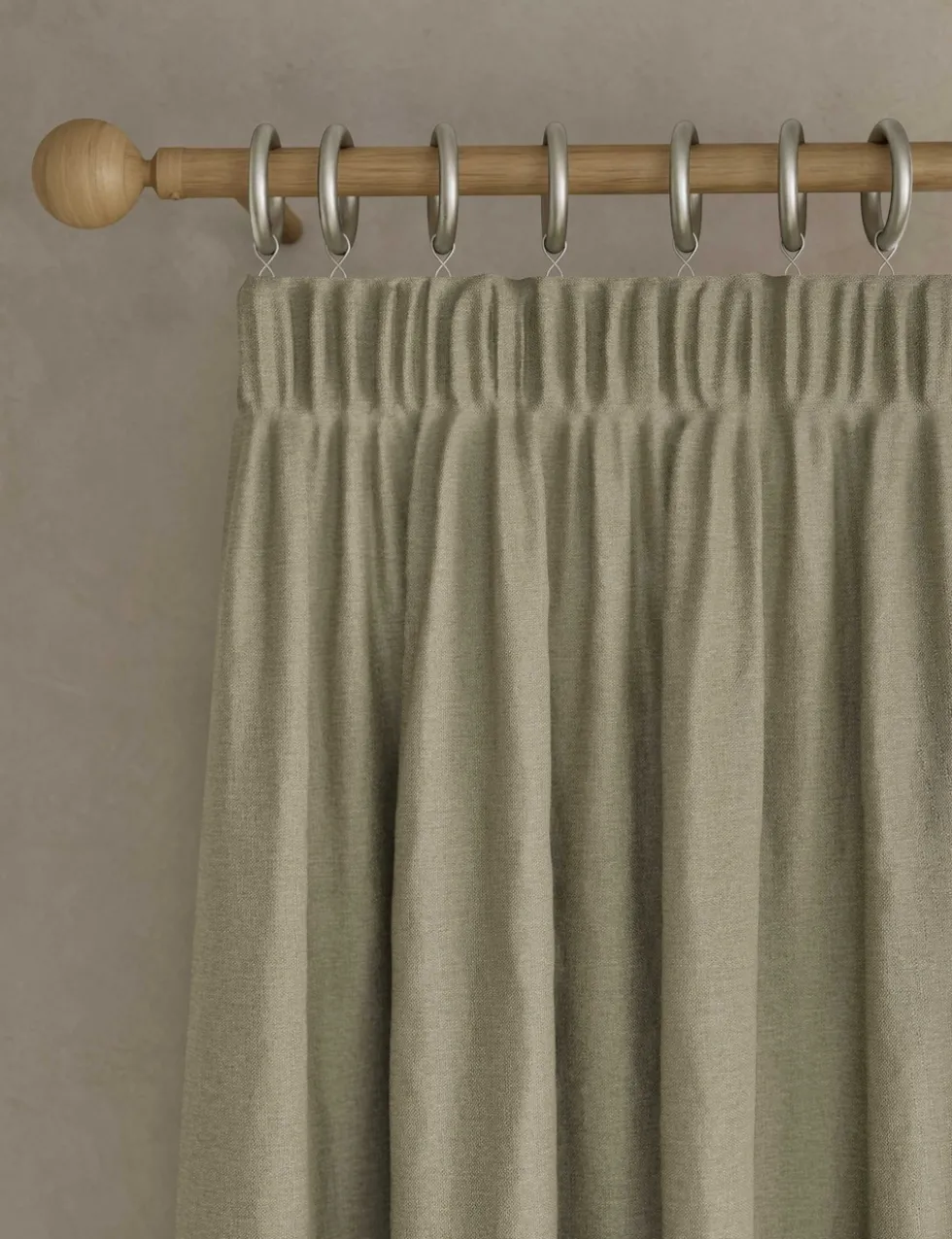 Brushed Pencil Pleat Blackout Ultra Thermal Curtains