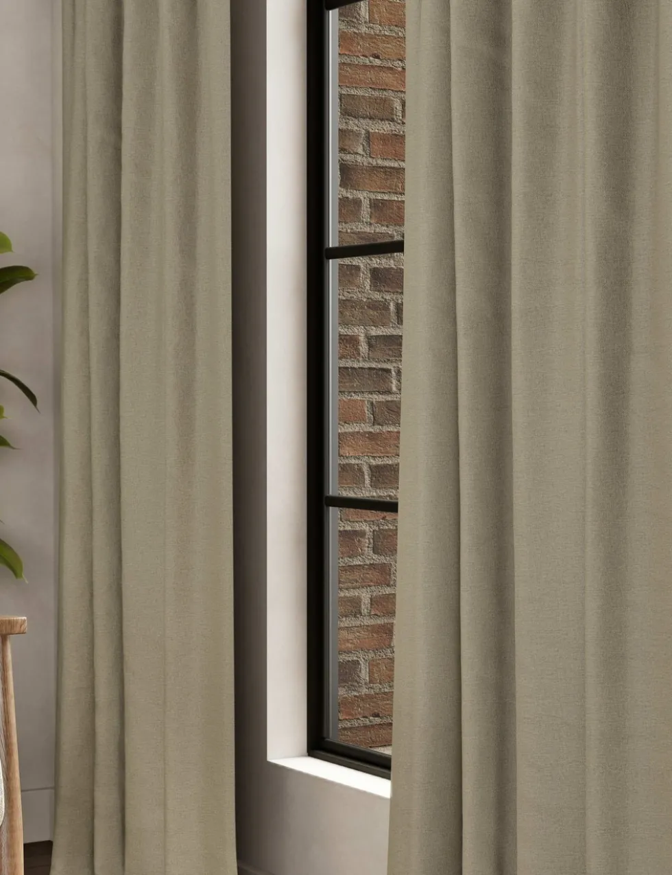 Brushed Pencil Pleat Blackout Ultra Thermal Curtains