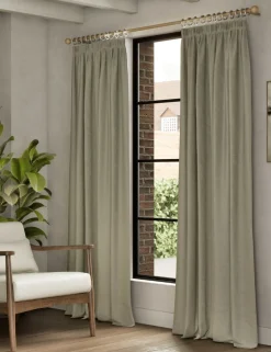 Brushed Pencil Pleat Blackout Ultra Thermal Curtains