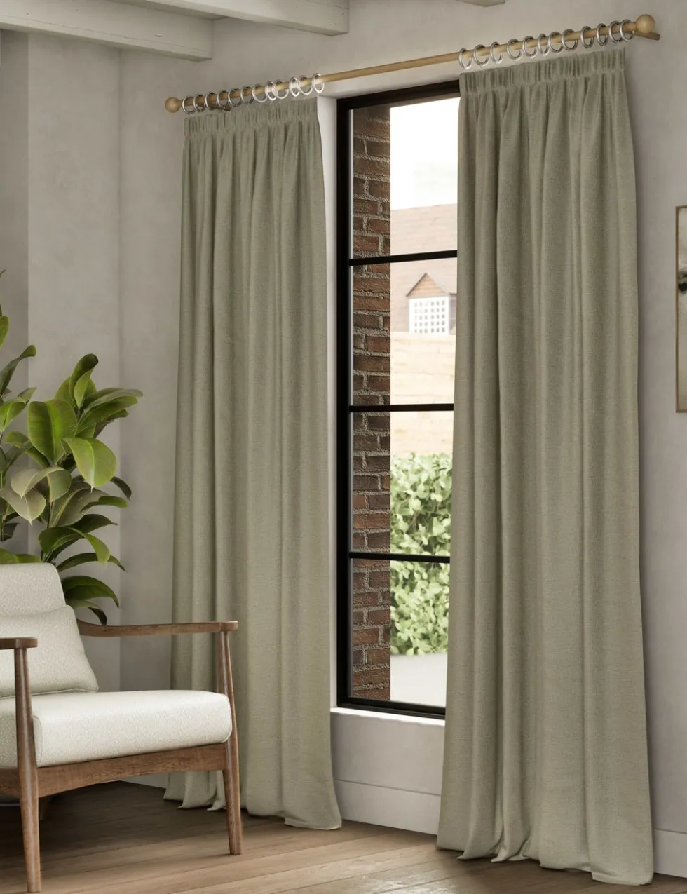 Brushed Pencil Pleat Blackout Ultra Thermal Curtains