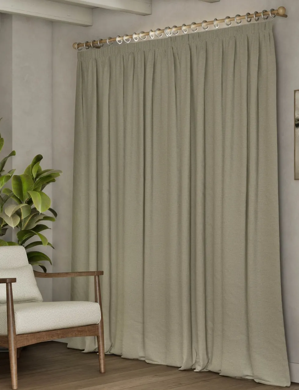 Brushed Pencil Pleat Blackout Ultra Thermal Curtains