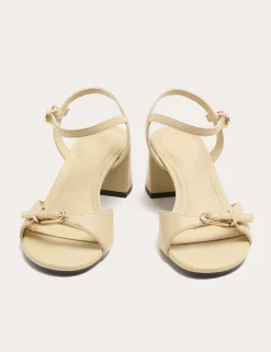 Buckle Ankle Strap Block Heel Sandals