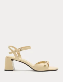 Buckle Ankle Strap Block Heel Sandals