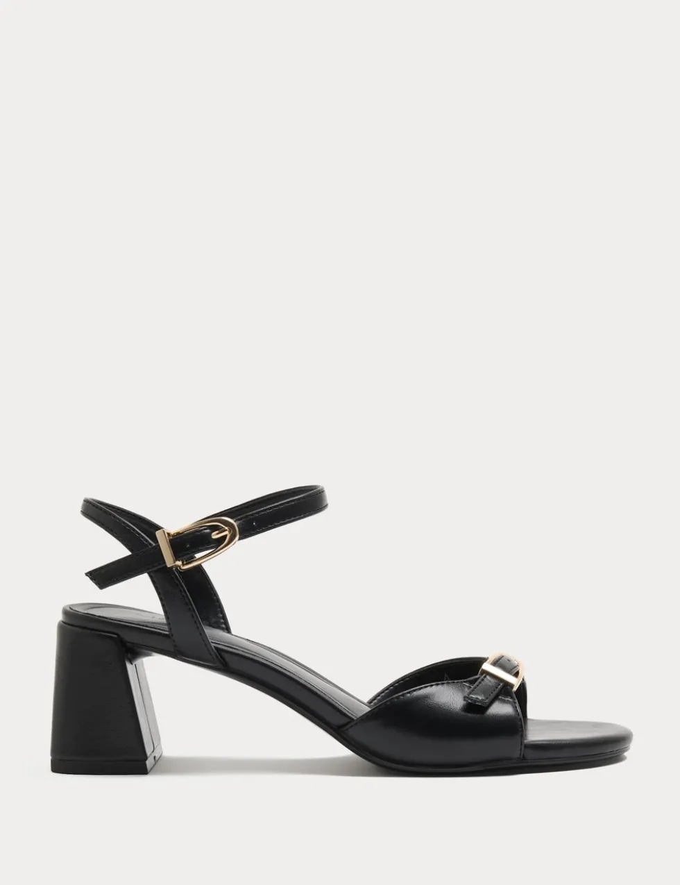 Buckle Ankle Strap Block Heel Sandals