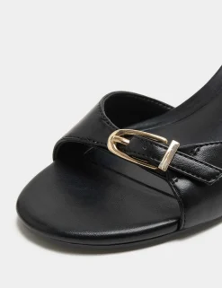 Buckle Ankle Strap Block Heel Sandals