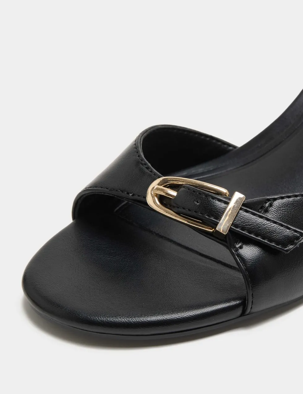 Buckle Ankle Strap Block Heel Sandals