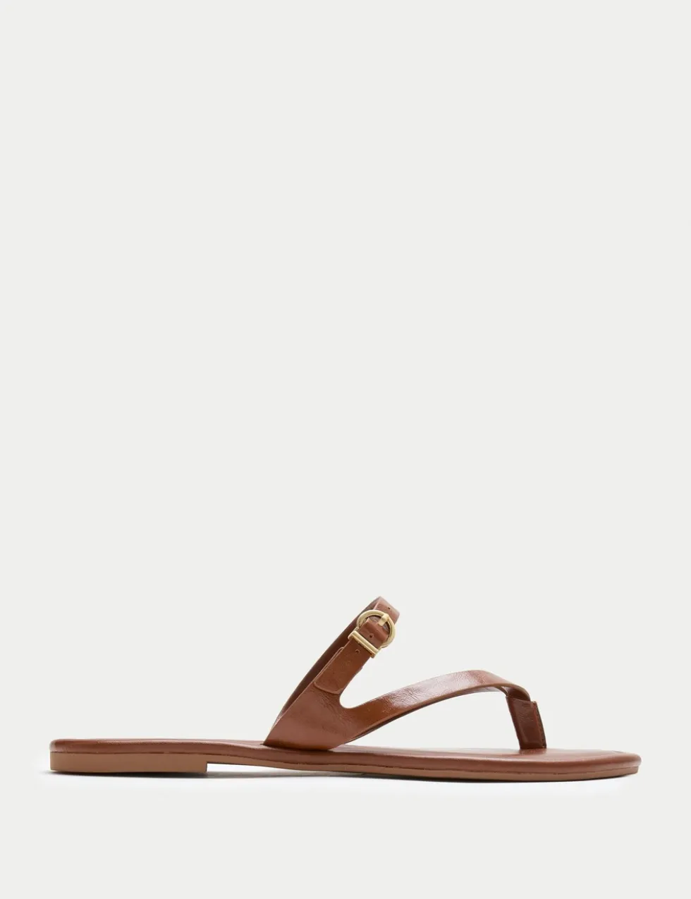 Buckle Flat Toe Loop Mule Sandals