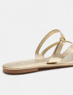 Buckle Flat Toe Loop Mule Sandals