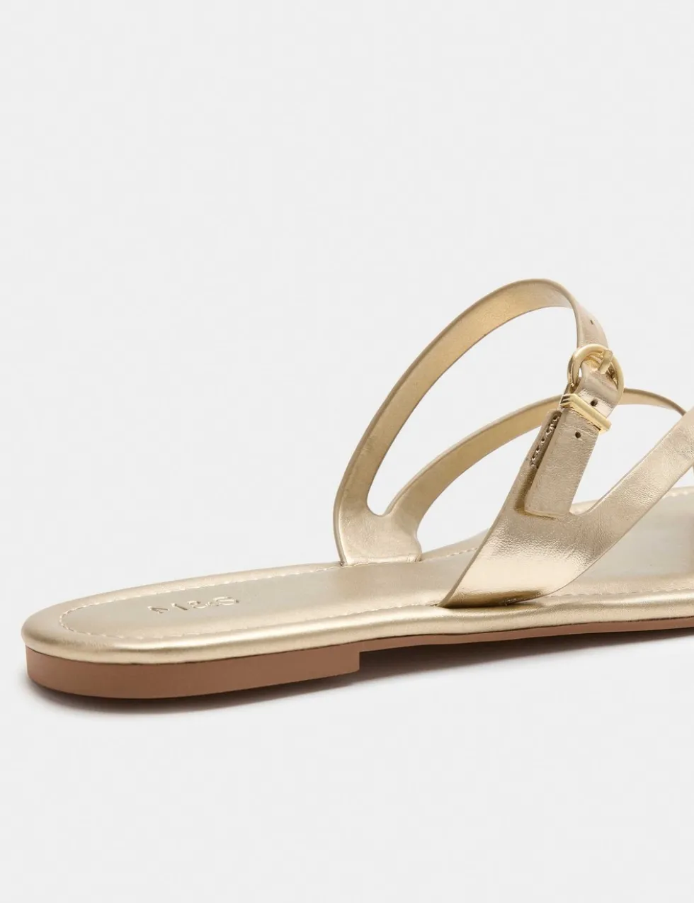 Buckle Flat Toe Loop Mule Sandals
