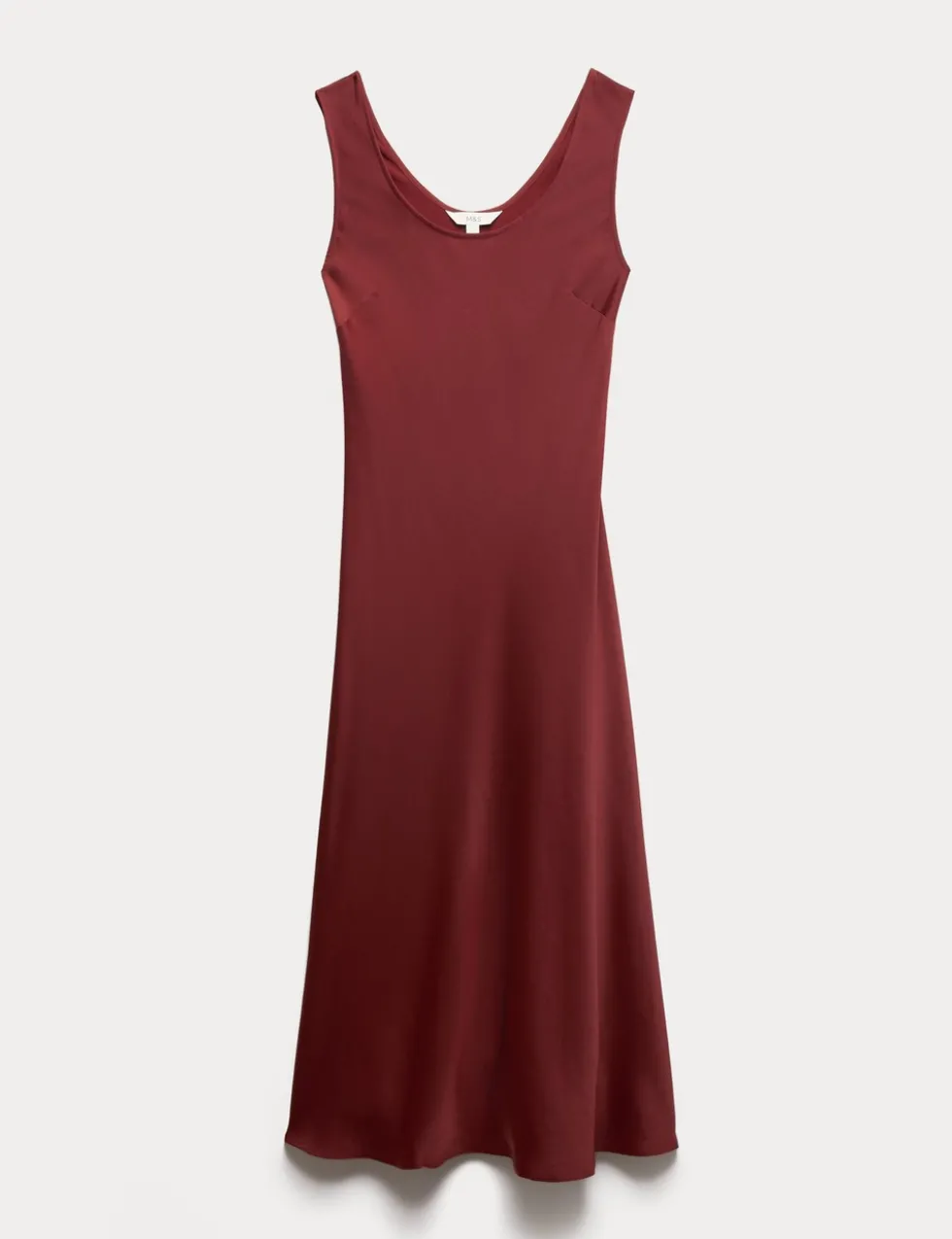 Built Up Satin Midi Column Dress