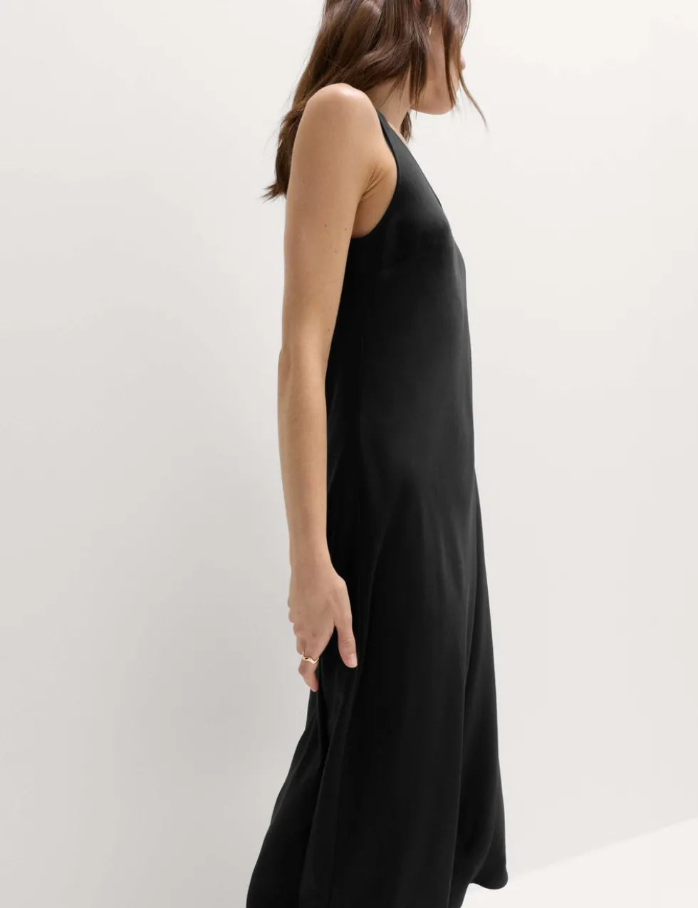 Built Up Satin Midi Column Dress