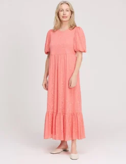 Burnout Jersey Midi Tiered Dress