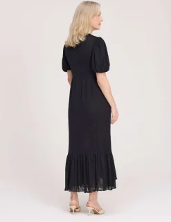 Burnout Jersey Midi Tiered Dress