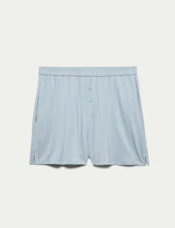 Button Fly Detail Pyjama Shorts