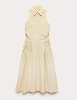 Button Through Midi Shirt Dress