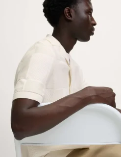Button-Through Patchwork Knitted Polo Shirt