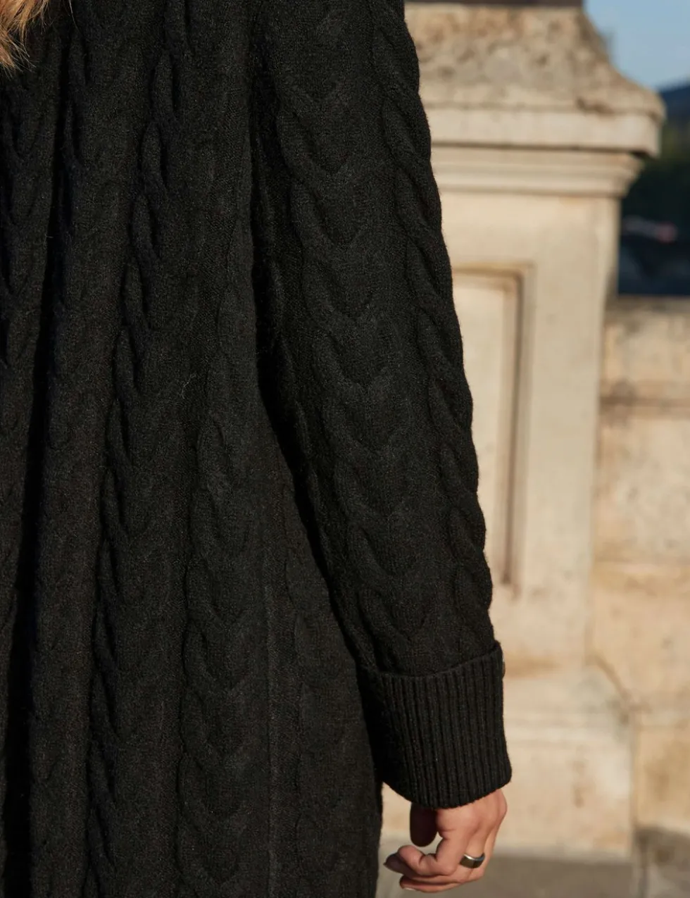 Cable Knit Longline Cardigan