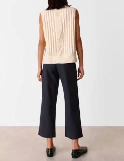 Camilla Side Zip Wide Leg Cropped Trousers