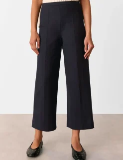 Camilla Side Zip Wide Leg Cropped Trousers