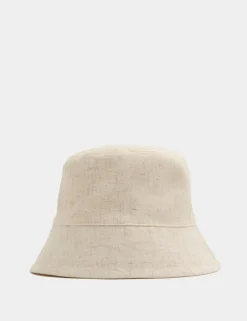 Canvas Bucket Hat With Linen