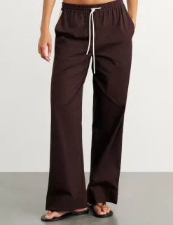 Canvas Side Stripe Wide Leg Trousers