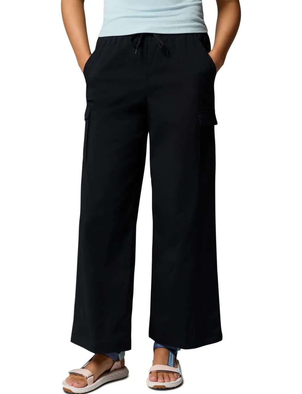 Cargo Drawstring Wide Leg Trousers