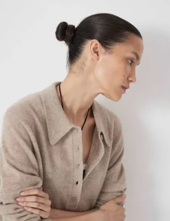 Cashmere Rich Collared Button Neck Jumper