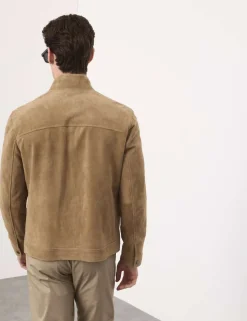 Cashmere Suede Funnel Neck Jacket