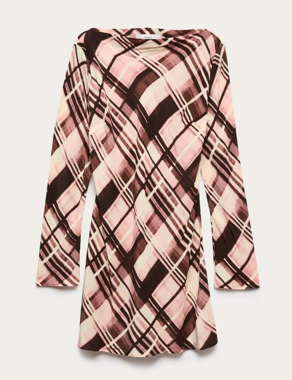 Checked Mini Slip Dress