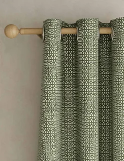 Chenille Geometric Eyelet Curtains