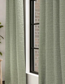Chenille Geometric Eyelet Curtains