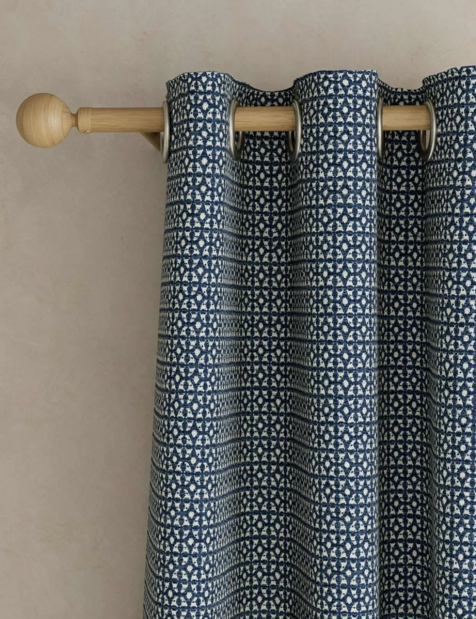 Chenille Geometric Eyelet Curtains