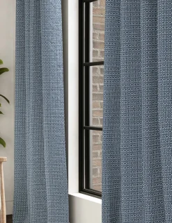 Chenille Geometric Eyelet Curtains