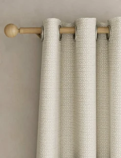 Chenille Geometric Eyelet Curtains