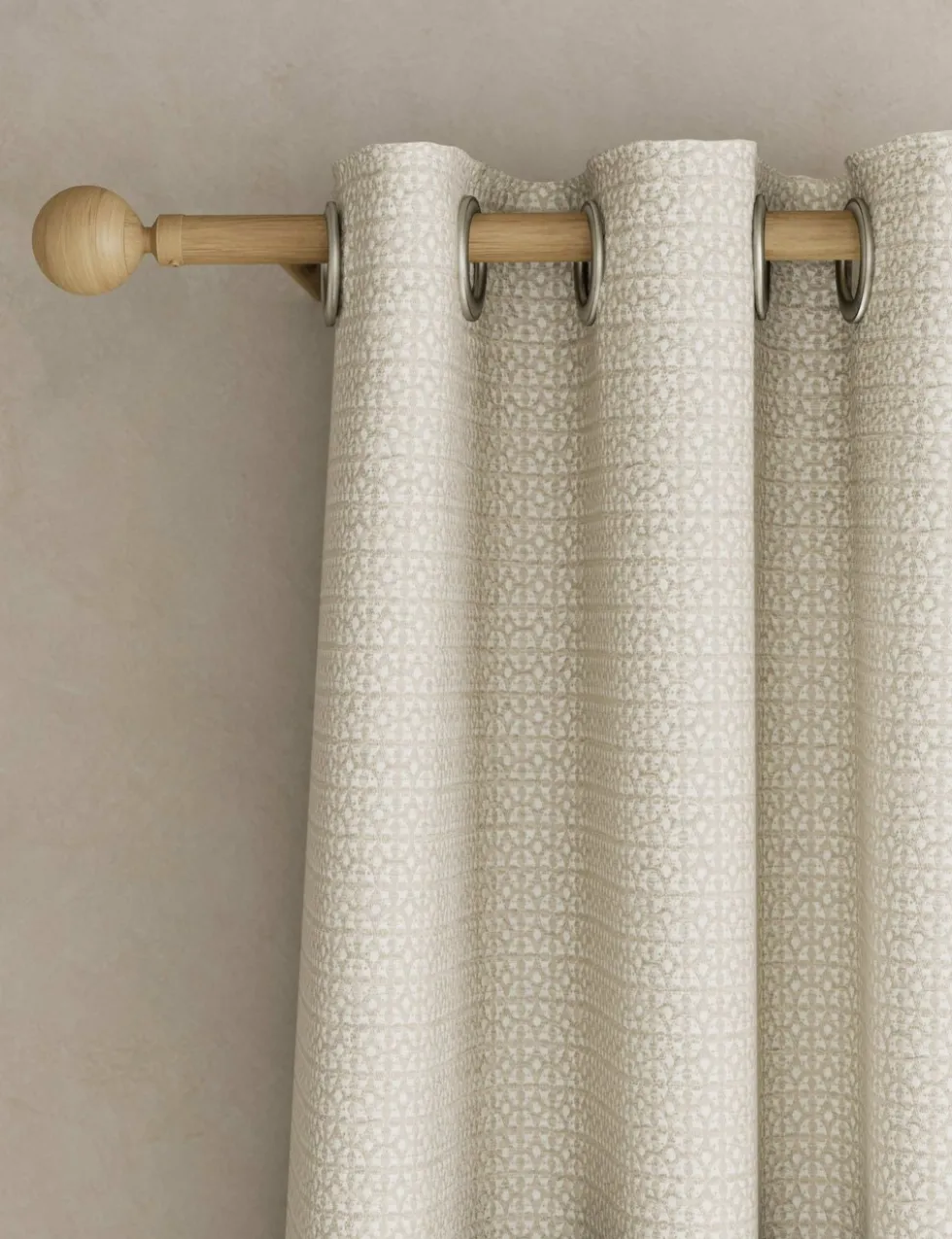Chenille Geometric Eyelet Curtains