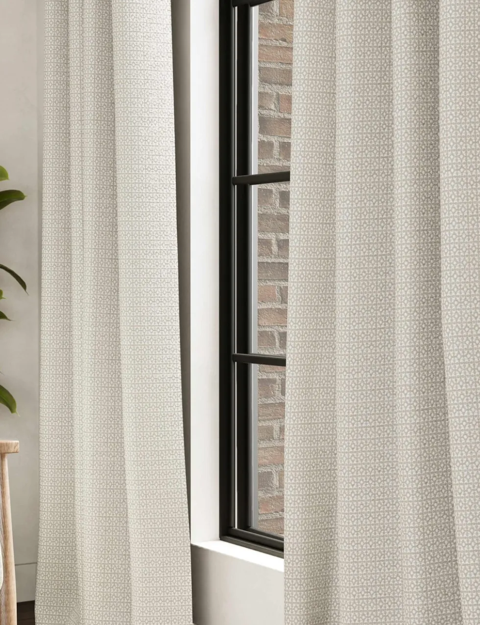 Chenille Geometric Eyelet Curtains