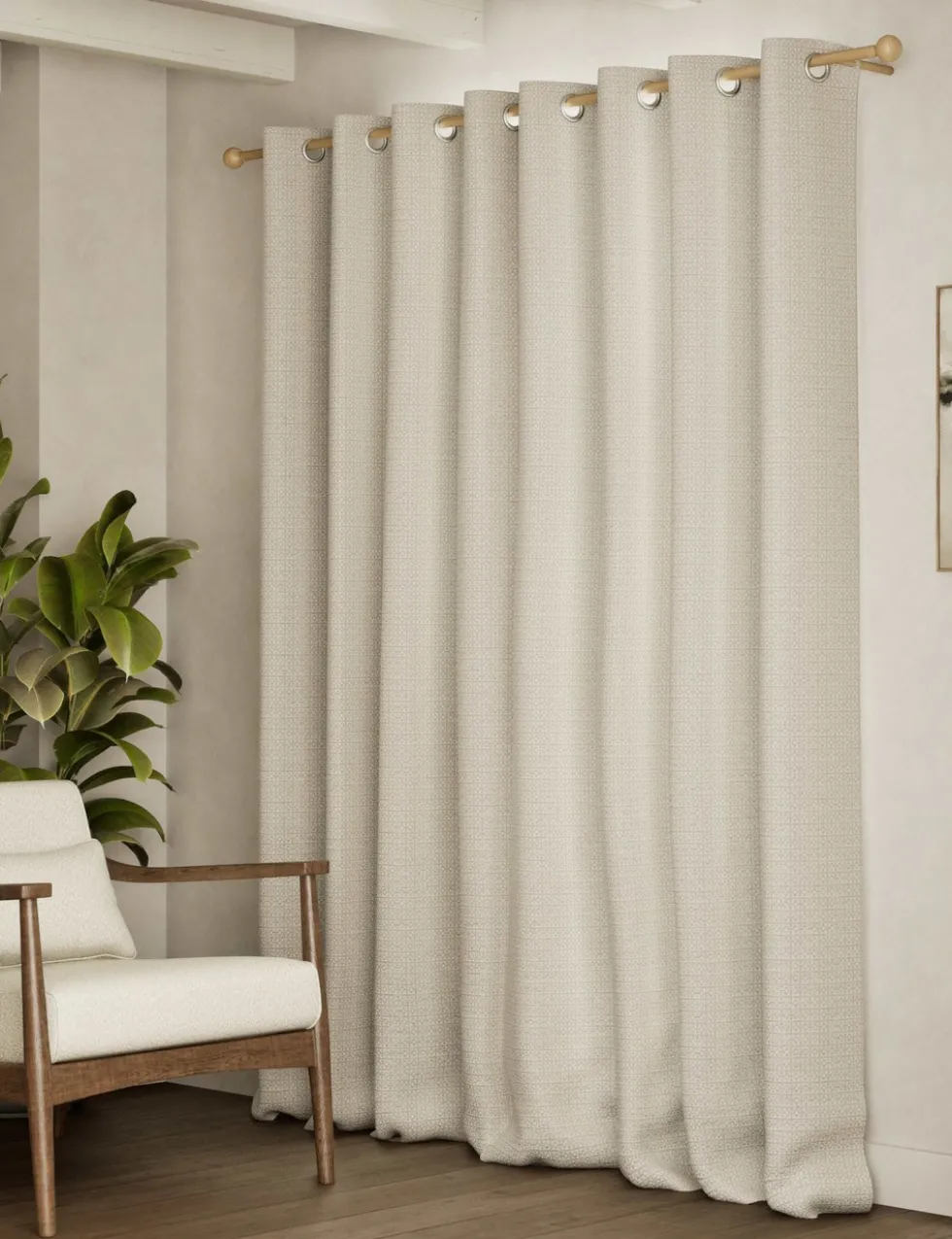 Chenille Geometric Eyelet Curtains