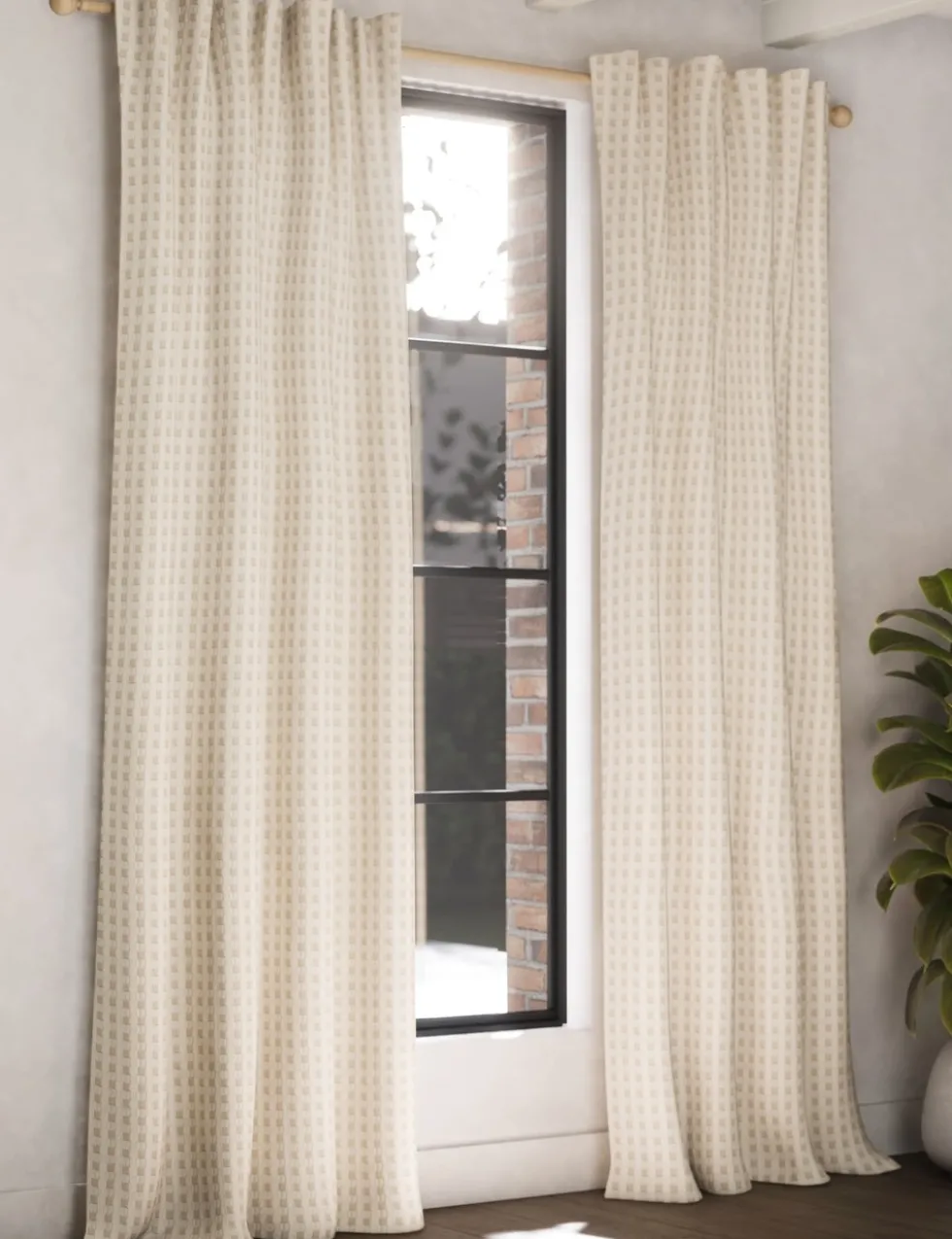 Chenille Gingham Multiway Blackout Curtains