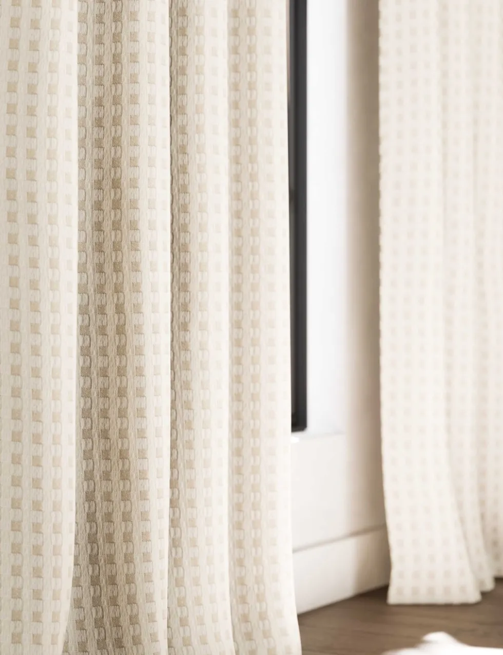 Chenille Gingham Multiway Blackout Curtains