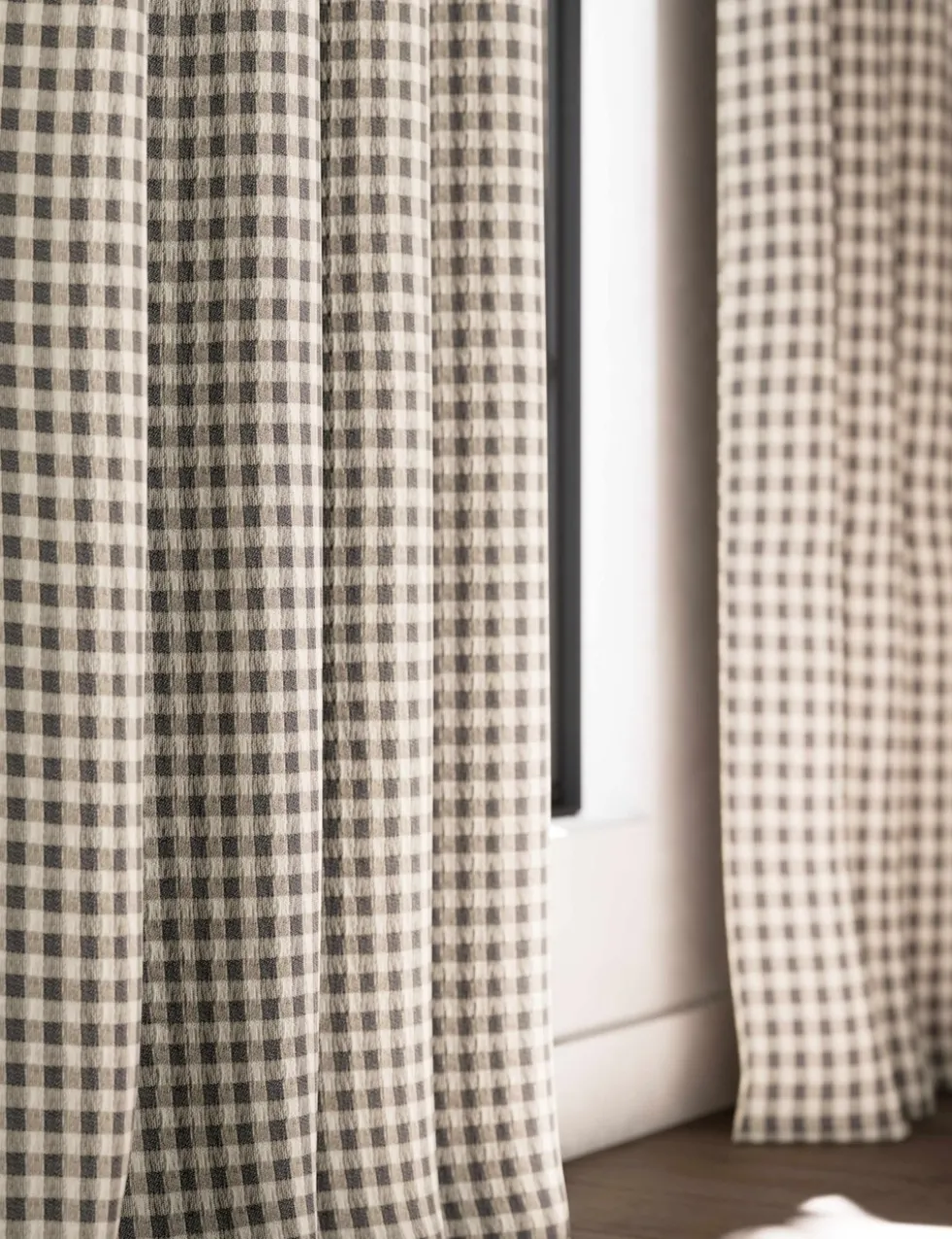 Chenille Gingham Multiway Blackout Curtains
