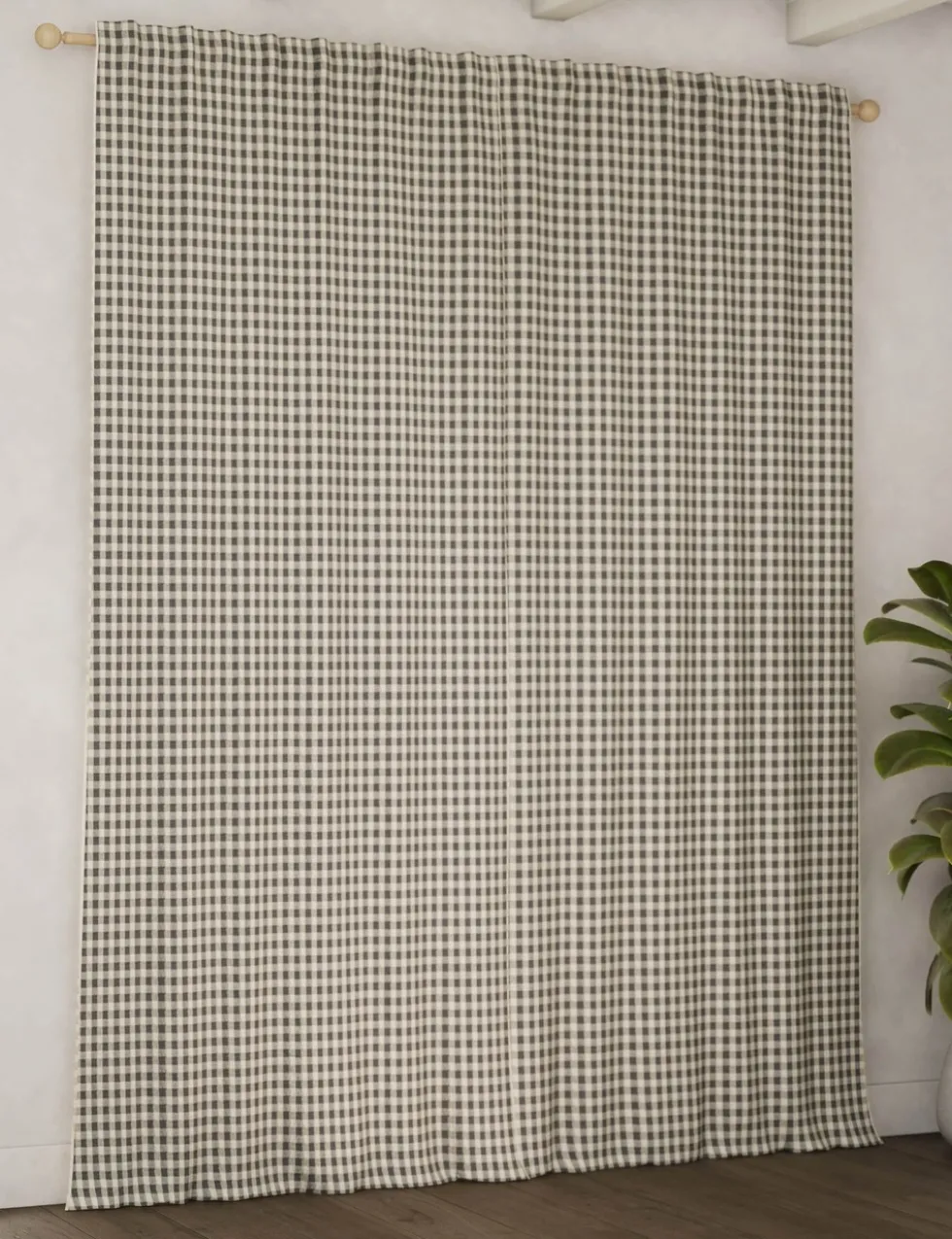 Chenille Gingham Multiway Blackout Curtains