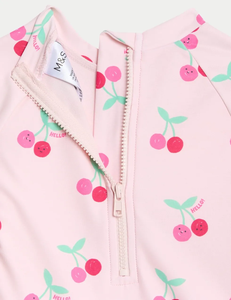 Cherry Frill Long Sleeve Swimsuit (0-6 Yrs)