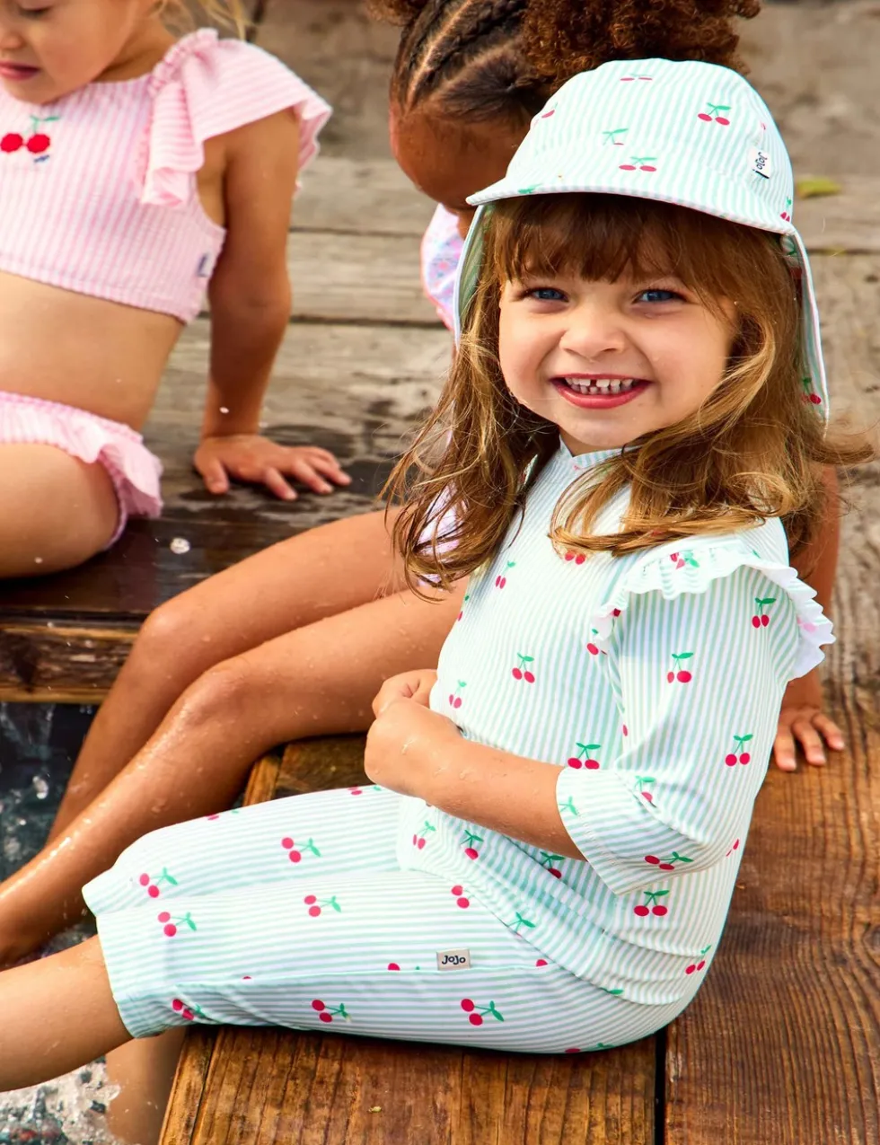 Cherry Stripe Frill All In One (0 Mths-5 Yrs)