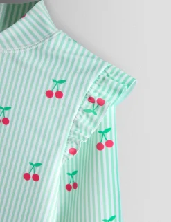 Cherry Stripe Frill All In One (0 Mths-5 Yrs)