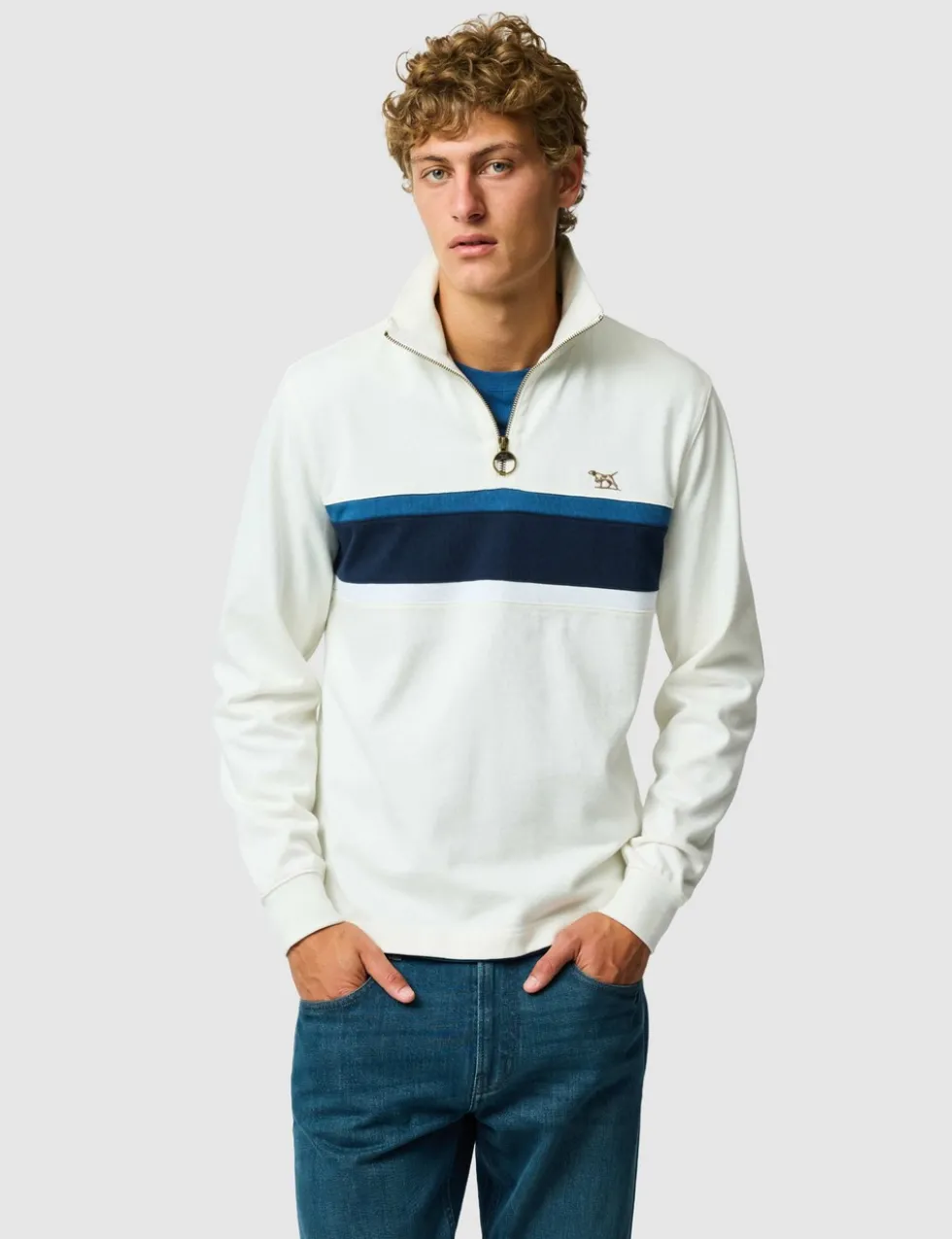 Chesterfield Pure Cotton Half Zip Sweatshirt
