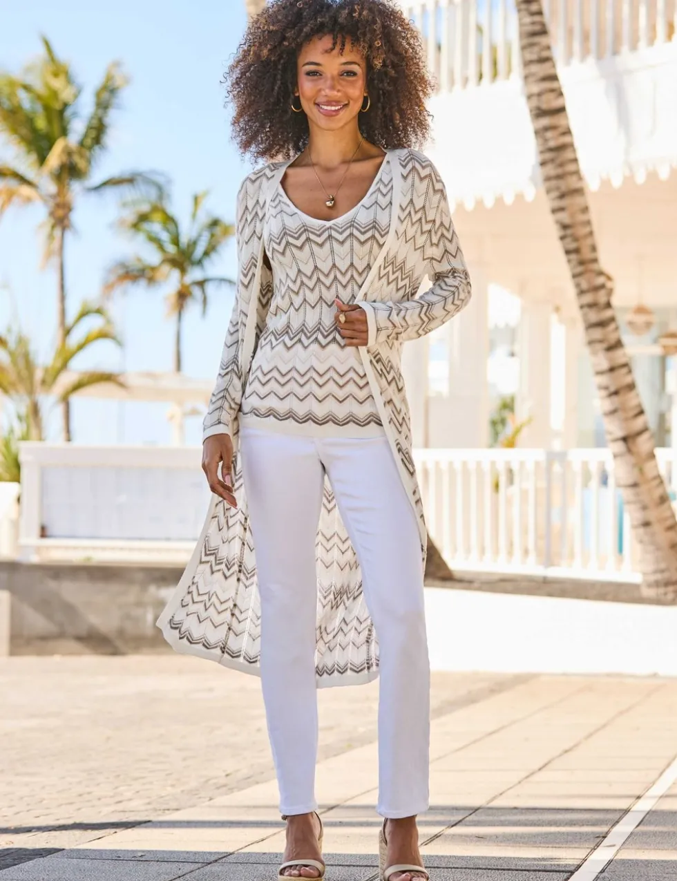 Chevron Edge to Edge Longline Cardigan