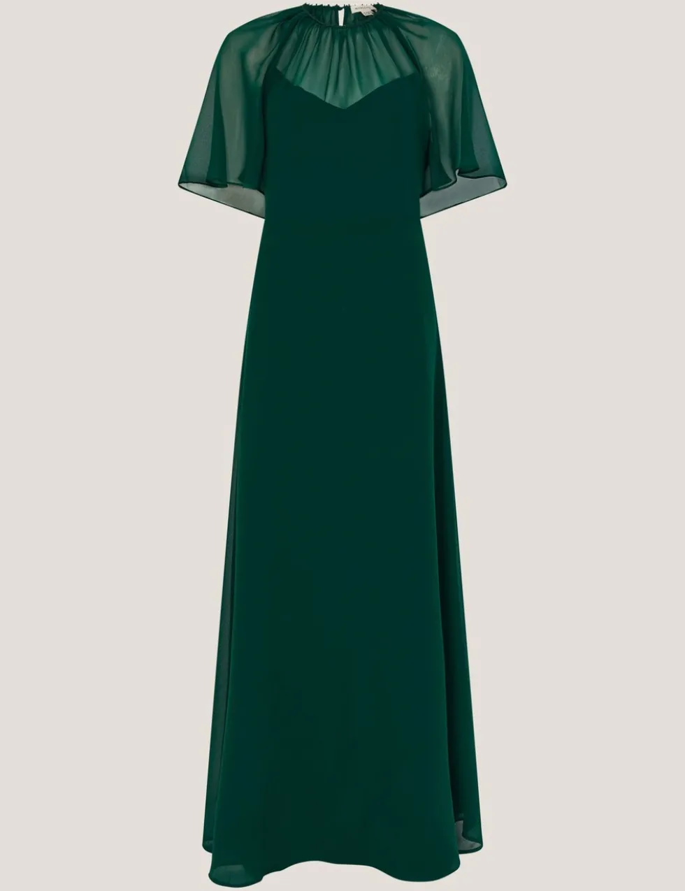 Chiffon Angel Sleeve Maxi Column Dress