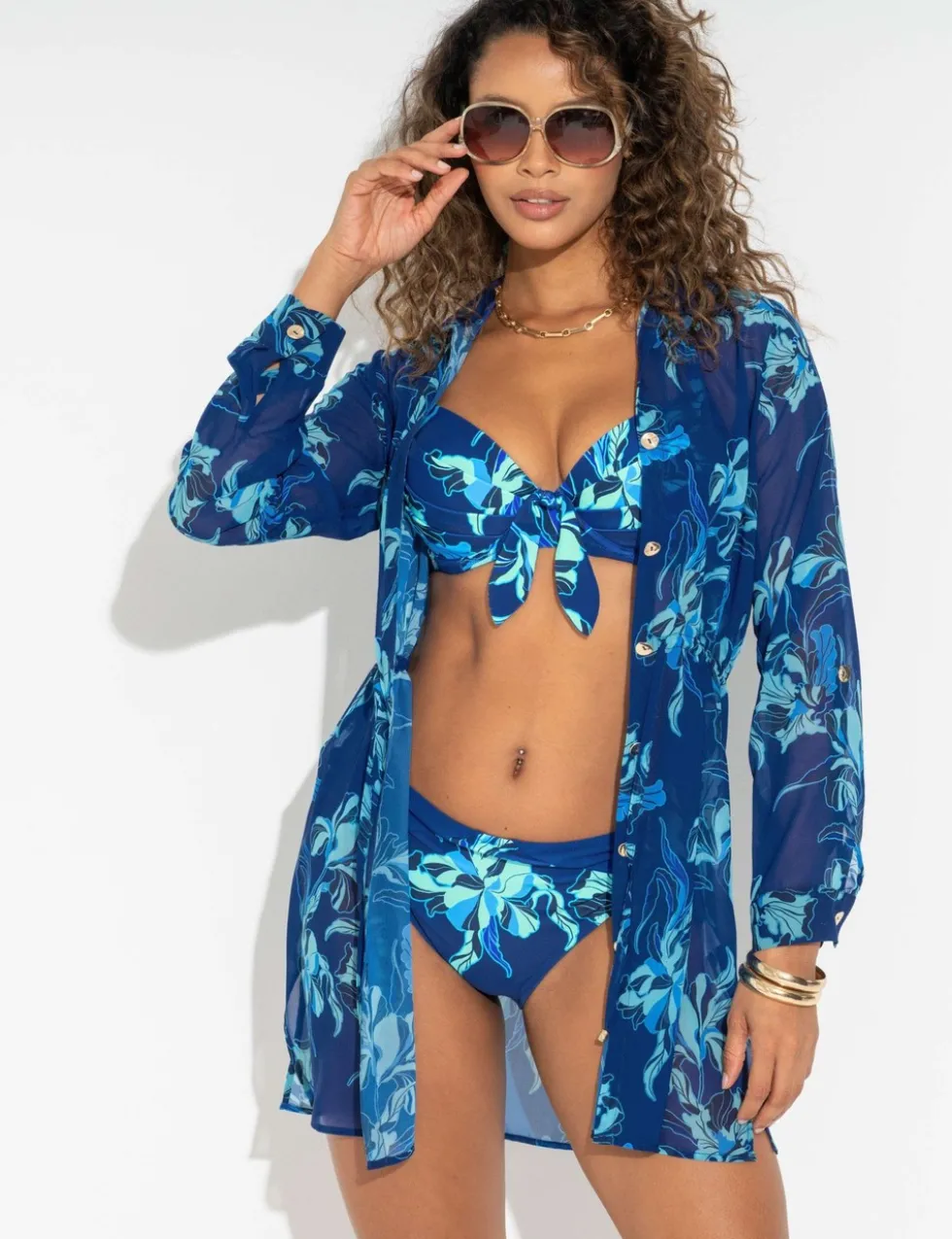 Chiffon Button Through Beach Shirt