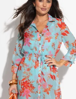 Chiffon Button Through Beach Shirt