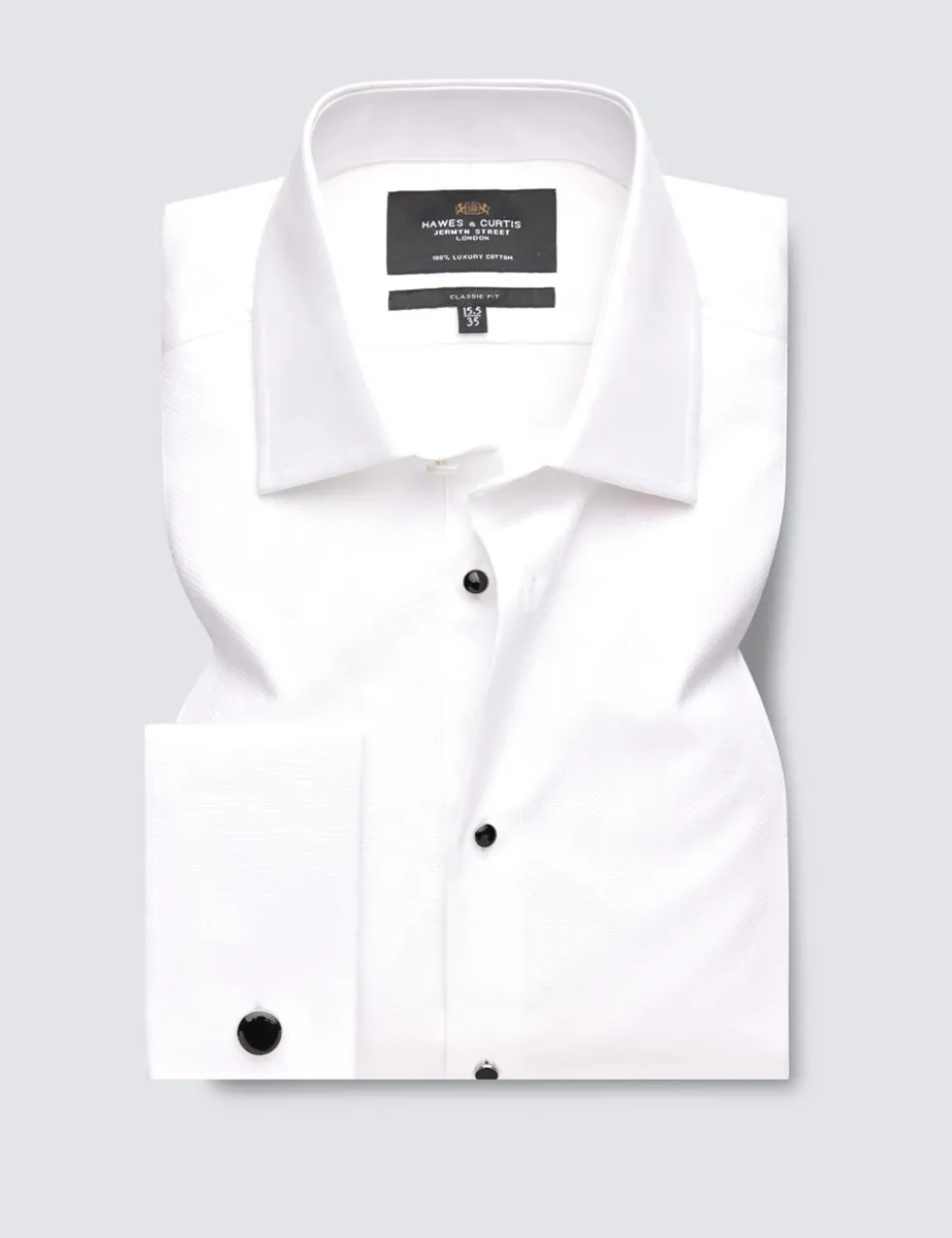 Classic Fit Easy Iron Pure Cotton Textured Dinner Shirt